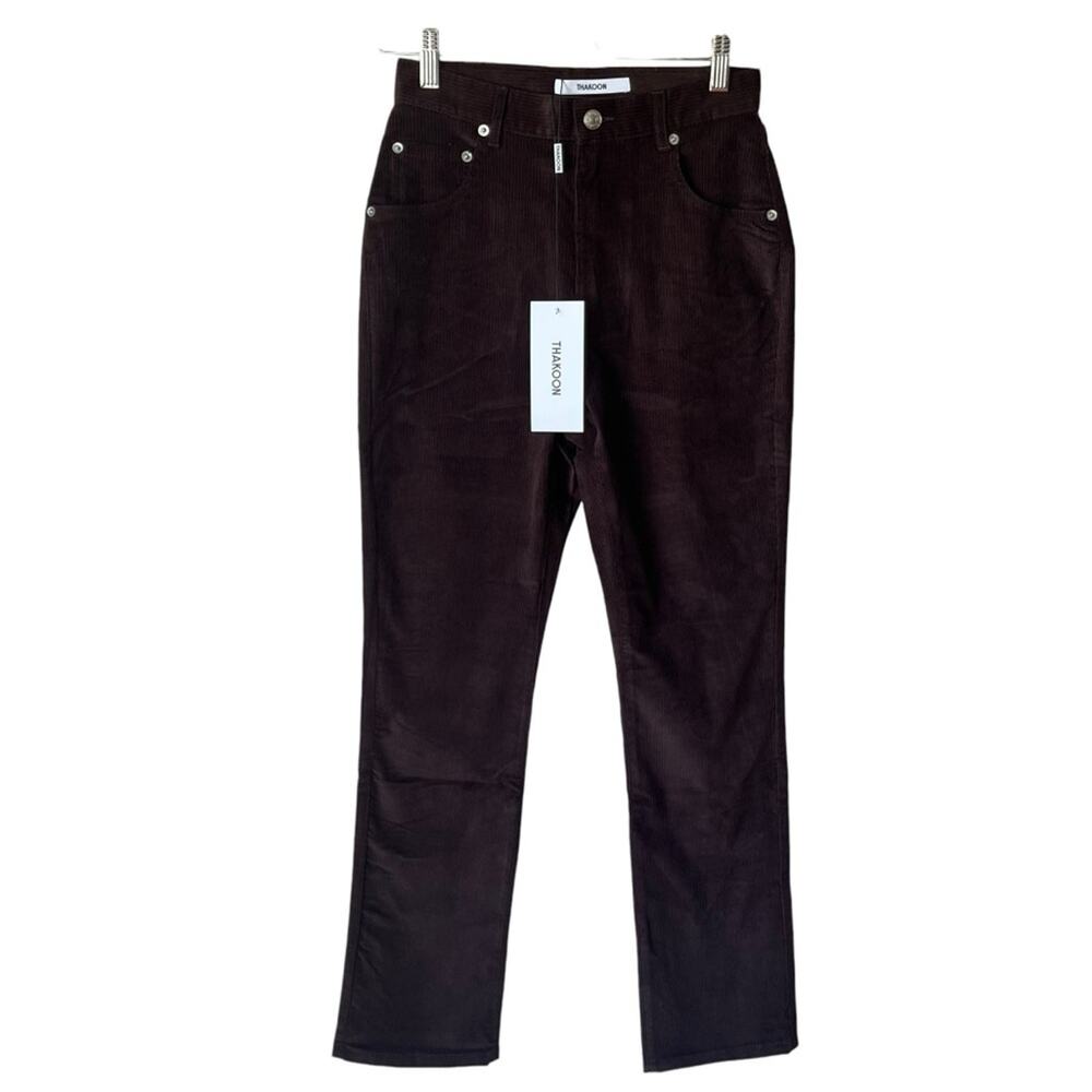 Thakoon Women's High Rise Corduroy Pants Chocolate Brown Size 2 NWT